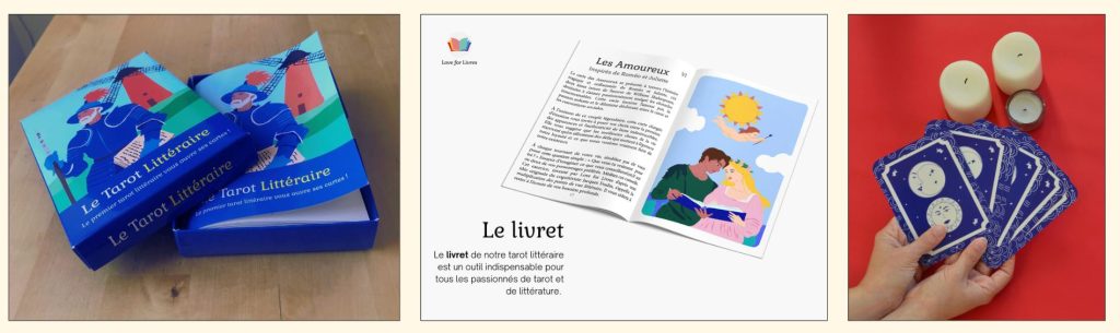 Le Tarot Littéraire est l'un des supports utilisés dans le cadre de sessions de bibliothérapie proposées par Love for Livres et par Céline Mas