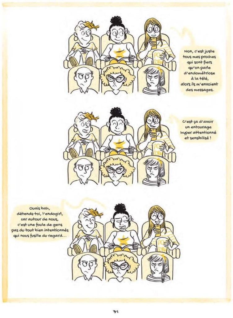 Intérieur du livre sur l'endométriose : Juste une endométriose, de Fanny Robin et illustré par May Fait Des Gribouillis