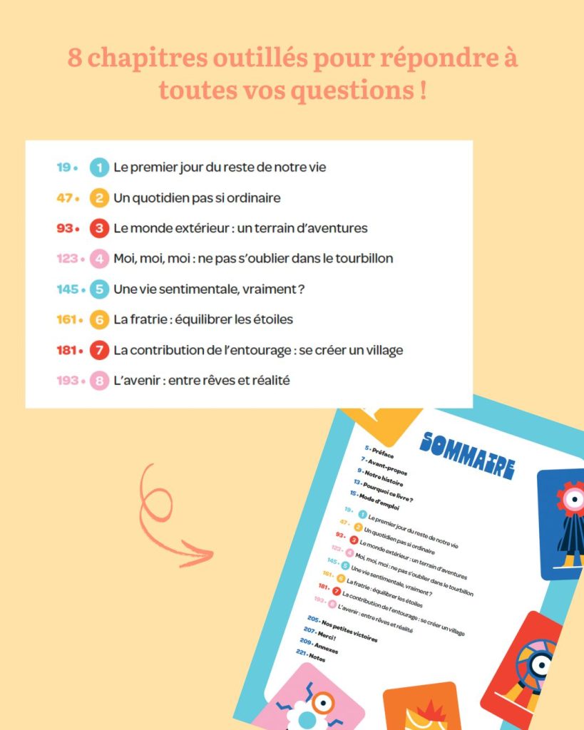 le sommaire du livre de Pauline Mangin, guide des familles d'enfants handicapés, à destination des parents d'enfants handicapés